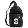 West 19 Brand Logo College Pattern Small Calfskin Chest Bag Waist Bag Men Bags Black CAJ60-QBL77