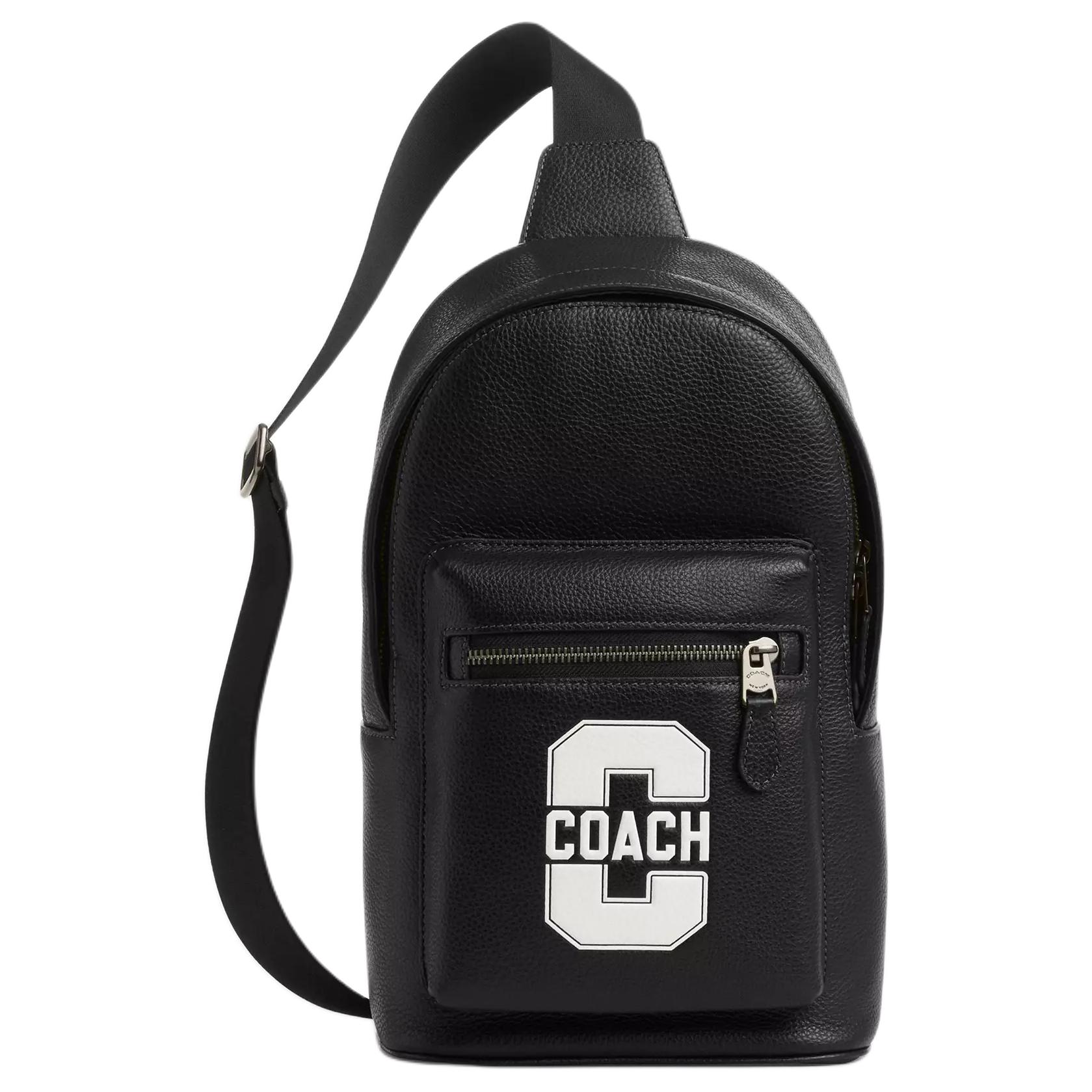 

Coach West 19 Brand Logo College Pattern Small Calfskin Chest Bag Waist Bag Men Bags Black CAJ60-QBL77 Basic Set (Bag+Dust Bag)