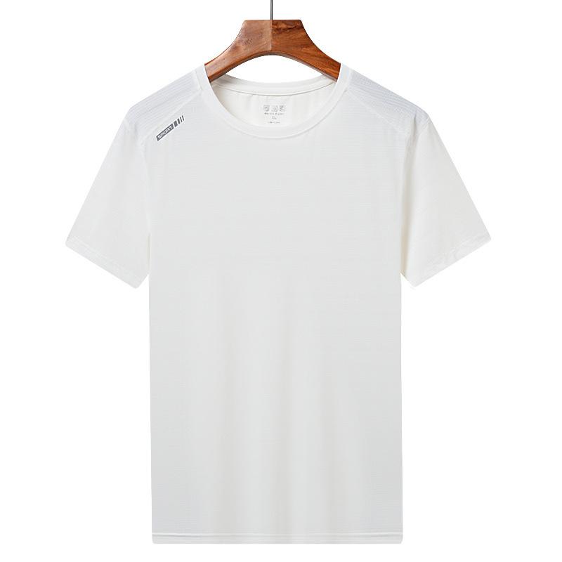 Summer Ice Silk Short Sleeve T-shirt Men's Summer Wear Thin Casual Loose Fit Sports Quick Drying Shirt