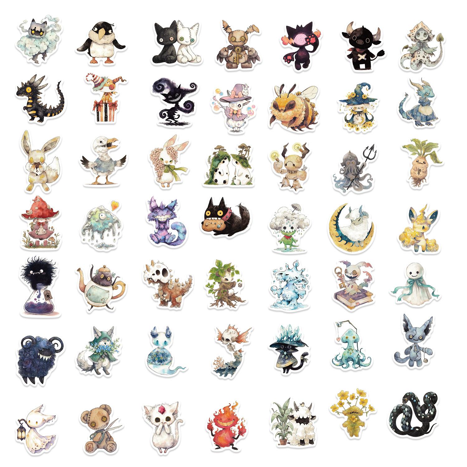 

50 Absurd Fairy Tale Monster Graffiti Stickers Personalized Decoration Guitar Notebook Suitcase DIY Waterproof Stickers