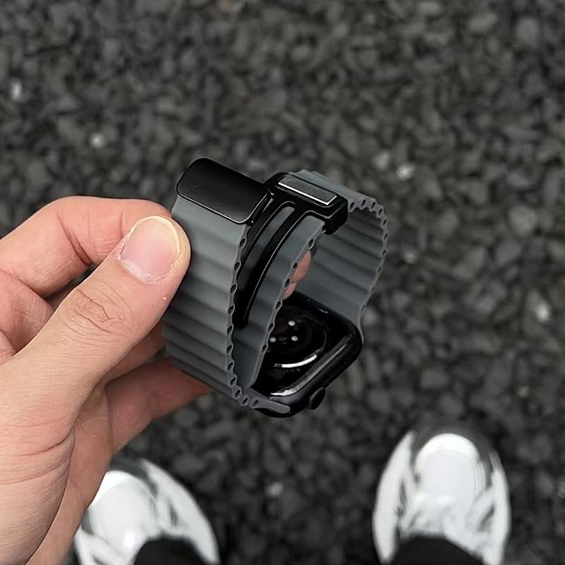 Ocean Strap for Apple Watch S10- Silicone Sport Magnetic Buckle Watch Band for iWatch 10/9/8/7/6/5/4/3/2/1/se/Ultra/Ultra2 49mm 46mm 45mm 41mm 40mm