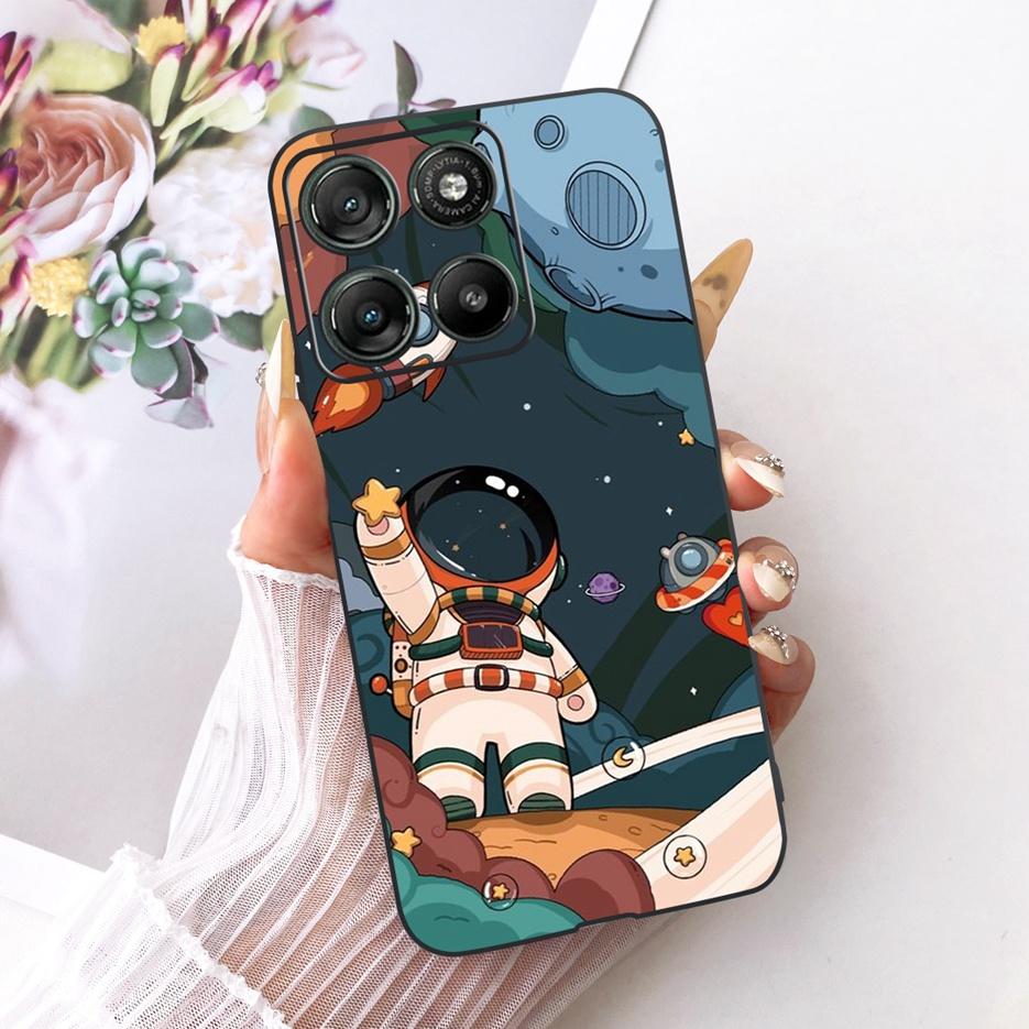 For Motorola Moto G57 Power Case XT2537-5 Cute Cat Flowers Painted Cover Soft TPU Phone Cases For Moto G67 Power G57Power Fundas