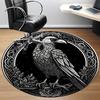 1pc Raven Design Chair Carpet for Office, Round Non Slip Durable Large Size Office Carpet, Suitable for Office