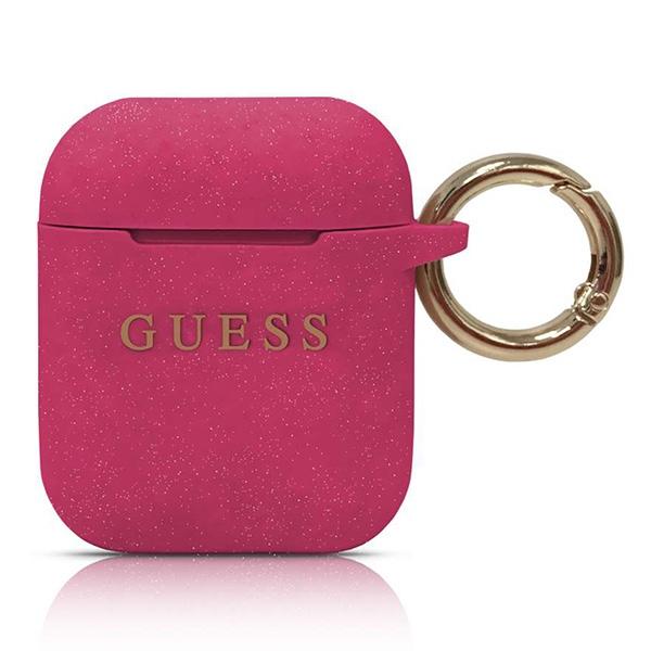 Guess Guaccsilglfu Airpods 1/2 Coverfuksja/Fuchsia Silicone Glitter