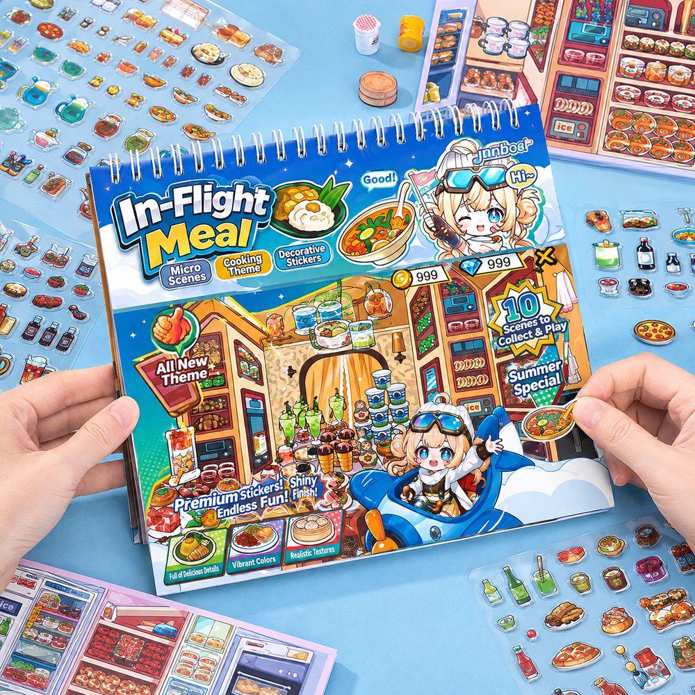 Paper Sticker Book Airplane Theme Miniature Scene Sticker Landscape Sticker Stationery Supplies