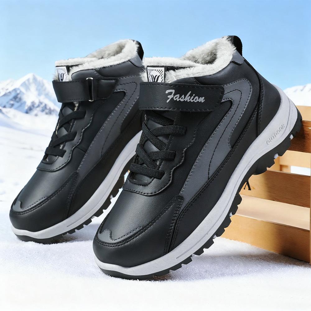 Cotton Shoes Men's Winter Large Size Velcro Cotton Boots Piled Thickened Snow Boots Cold-proof and Warm Boots Men's Thick-soled Men's Boots