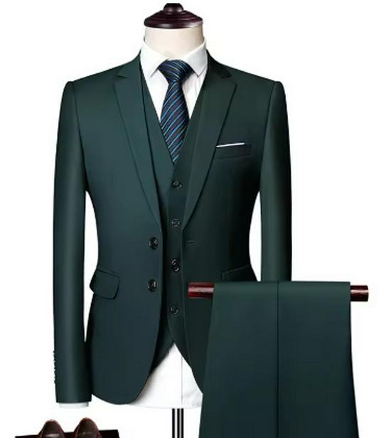 Men's Three-Piece Suit - Formal/Casual Office Groom Wedding Attire