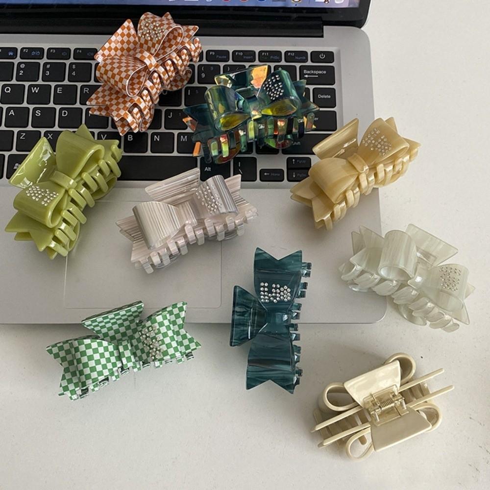 Korean Style Acetate Shark Clip Elegant Small Hair Clip Sweet Bowknot Hair Claw  Girls