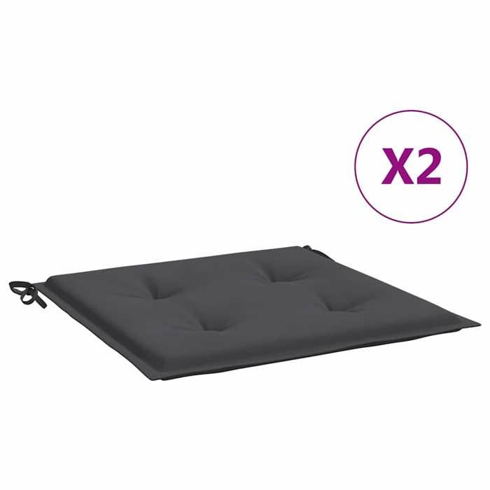 VidaXL Garden Chair Cushions 2 Pcs Anthracite 40x40x3 Cm 314002