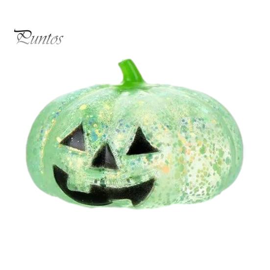 Sensorischer Stressball Halloween Kürbis Entlastungsspielzeug, Gruseliger Kopf Knet-Angst-Klar Glitzer Zuckerball, Partygeschenke Spielzeug