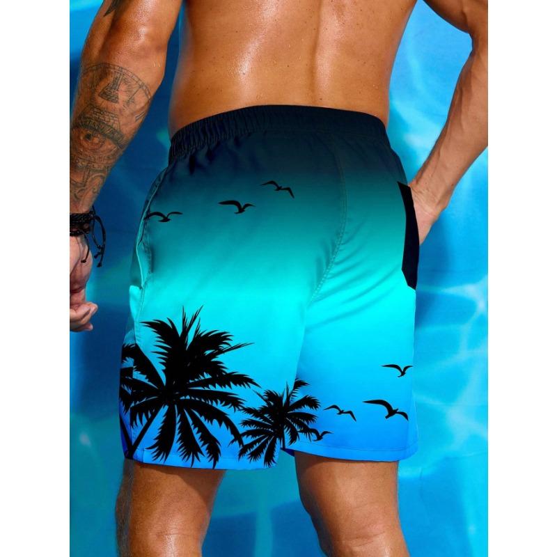Manfinity Swimmode Men's Palm Tree Printed Beach Shorts