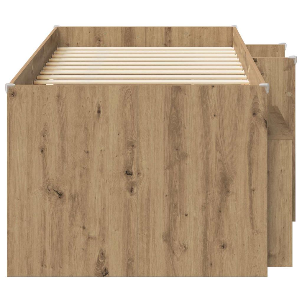 Loft Bed Frame with Wardrobe 3 pcs. Artisan Oak Engineered Wood