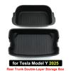 For Tesla MY Juniper Launch 2025 2026 Organizer Box Rear Trunk Double-deck Storage Box Front Cargo Dustproof Luggage Storage
