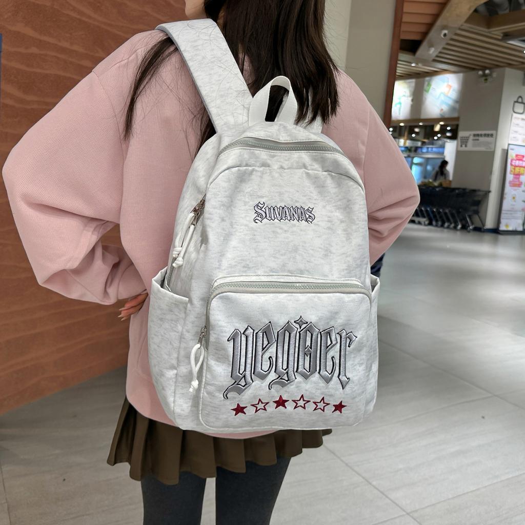 Schoolbag Korean large-capacity schoolbag male versatile junior high school student student backpack female tide brand European and American style