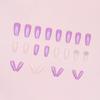 Purple Aurora Rhinestone Long Ballet False Nails
