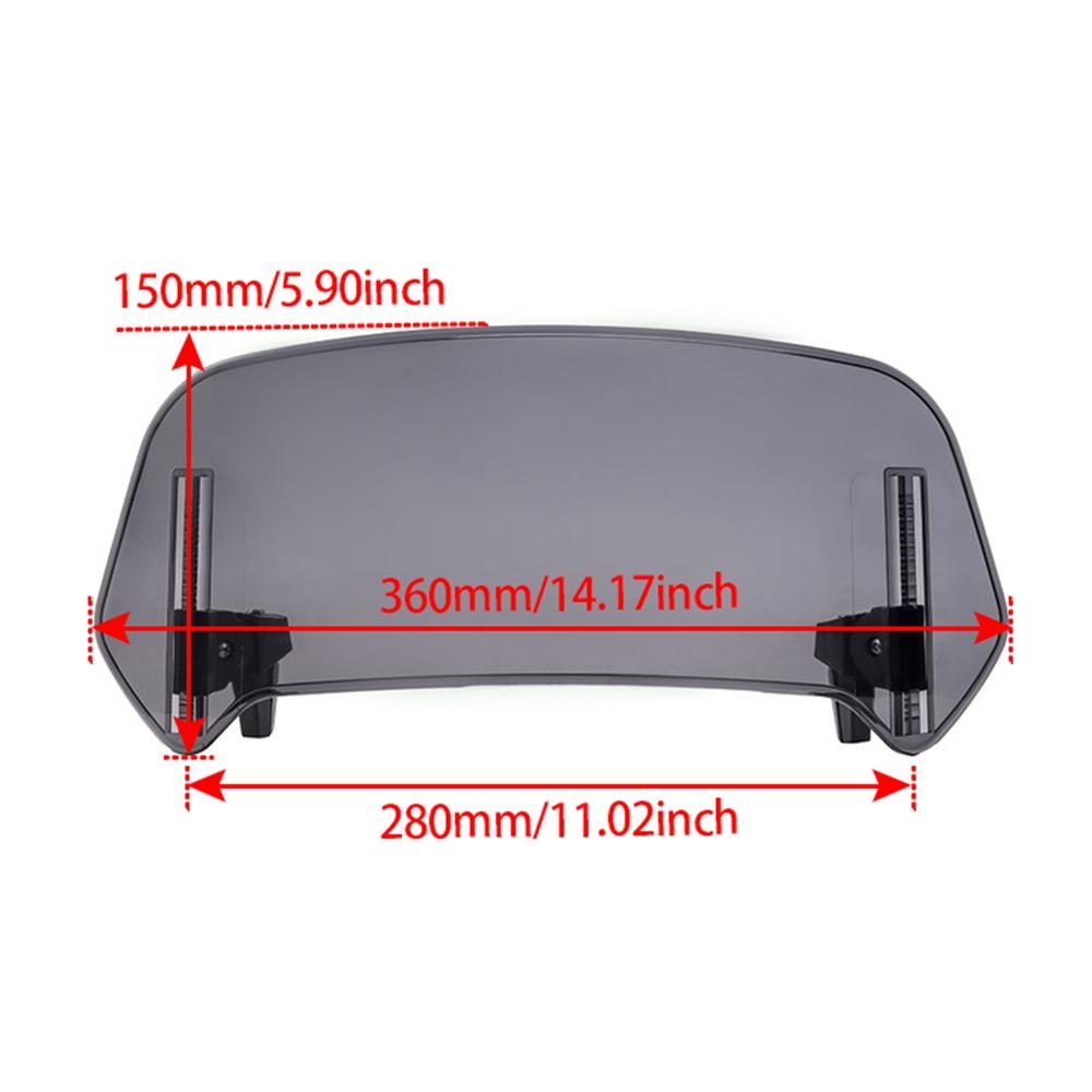 Universal Motorcycle Windshield Extension Adjustable Spoiler Clamp-On Windscreen Deflector For BMW KAWASAKI YAMAHA HONDA SUZUKI