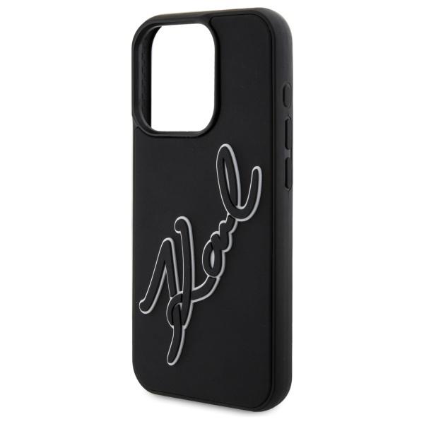 Karl Lagerfeld Klhcp15L3Drksdlk Iphone   15 Pro 6.1 Czarny/Black Hardcase 3D Rubber Signature