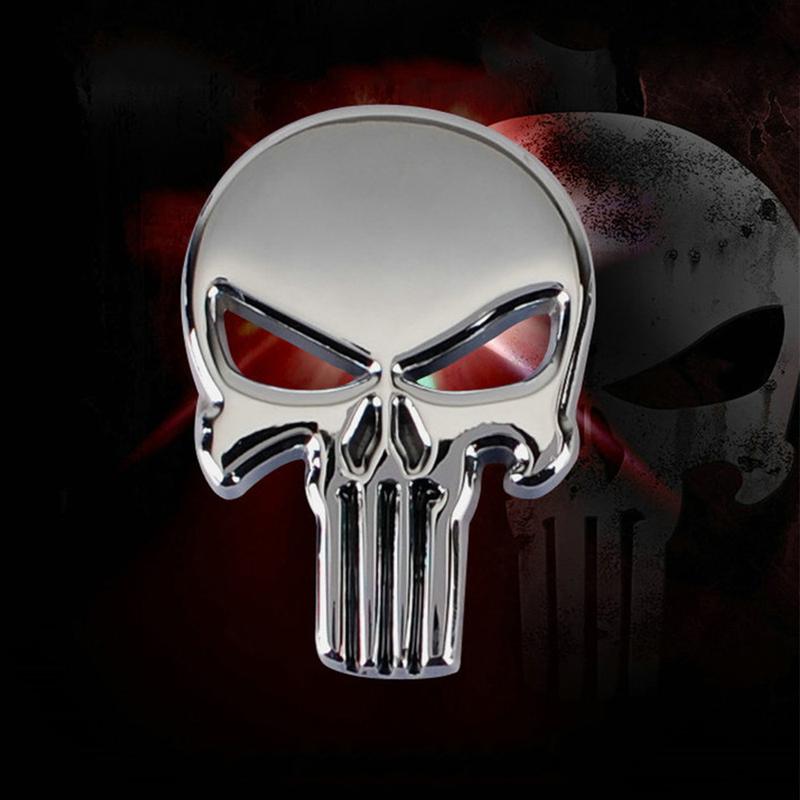 Skull Metal Car Stickers Car Emblem Scratch Stickers Fuel Tank Decoration Tail Side Marker Body Stickers