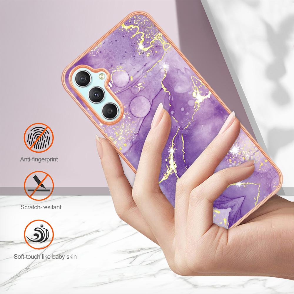 For Samsung Galaxy A26 5G TPU Case with IMD Marble Pattern Electroplated Back Cover