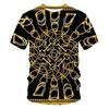 Men's Baroque Style Animal & Ornament Print Short Sleeve T-shirts Summer Round Neck Fashionable Casual Men's T-shirts