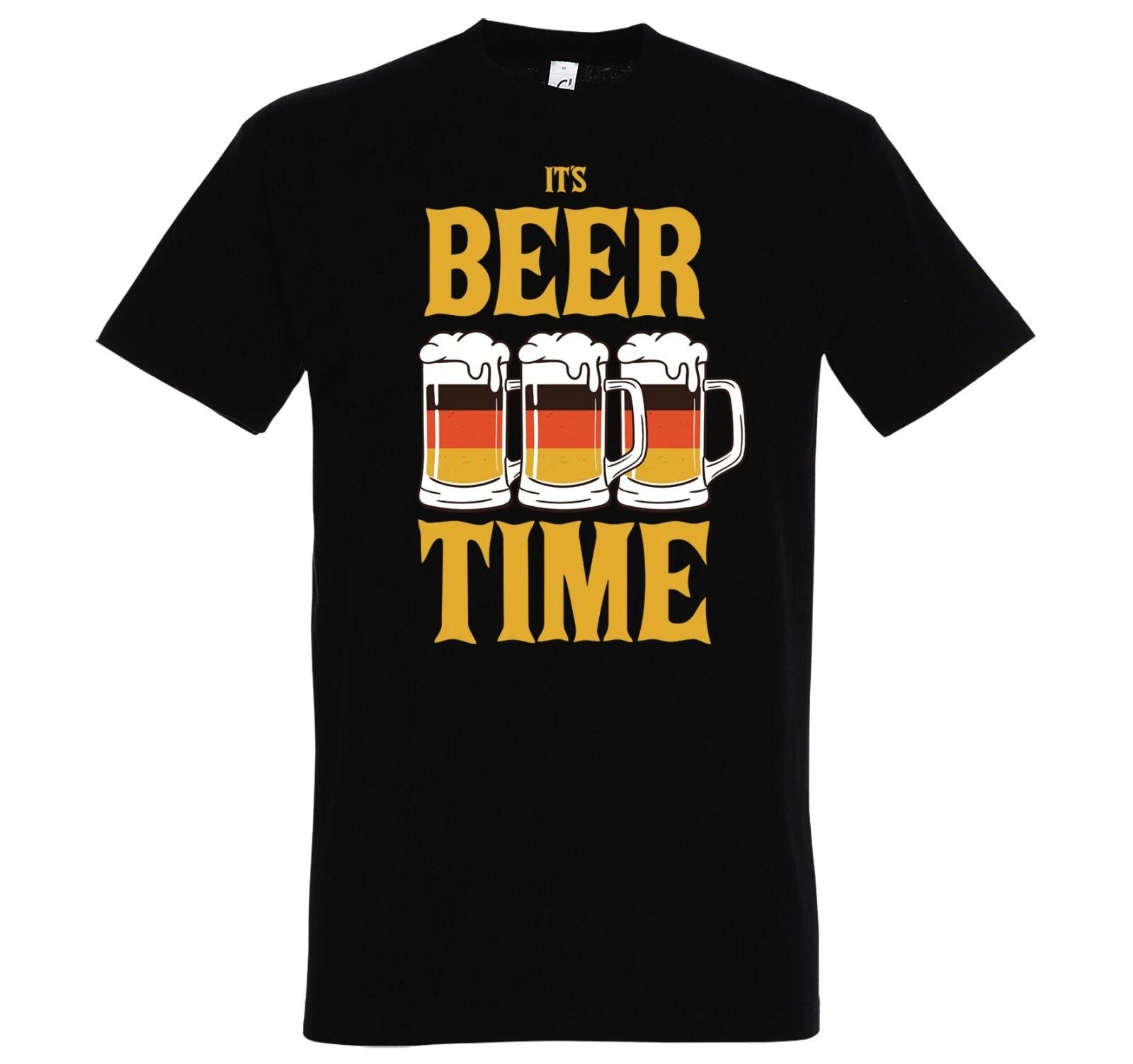 Youth Designz IT S BEER TIME Beer Men s Printed T-Shirt Funny Beer Drinker L