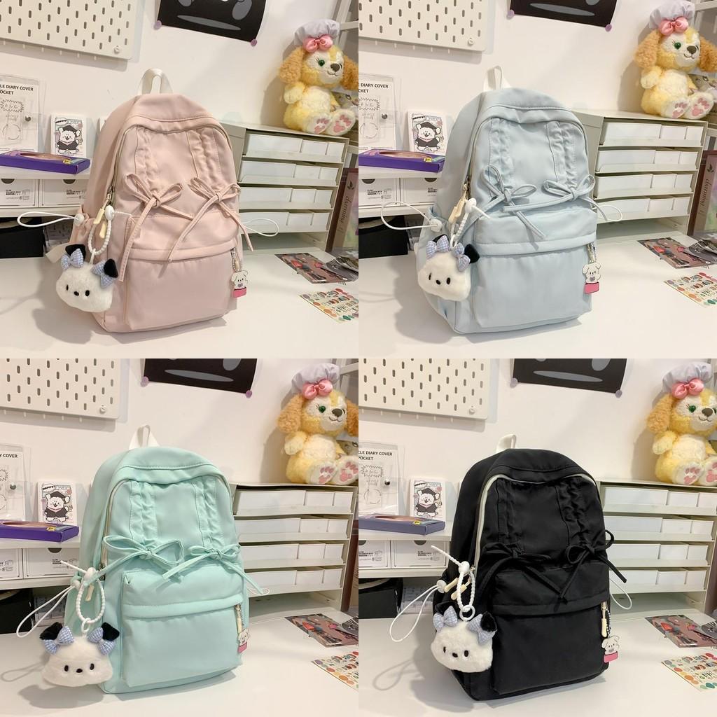 Girls Mini Backpack Nylon Drawstring With Bow For School And Travel