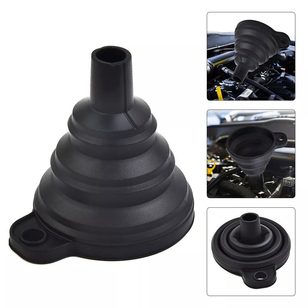 Embudo de motor de coche Universal de silicona embudo para líquidos lavadora cambio de fluido plegable portátil Auto motor aceite gasolina cambio embudo