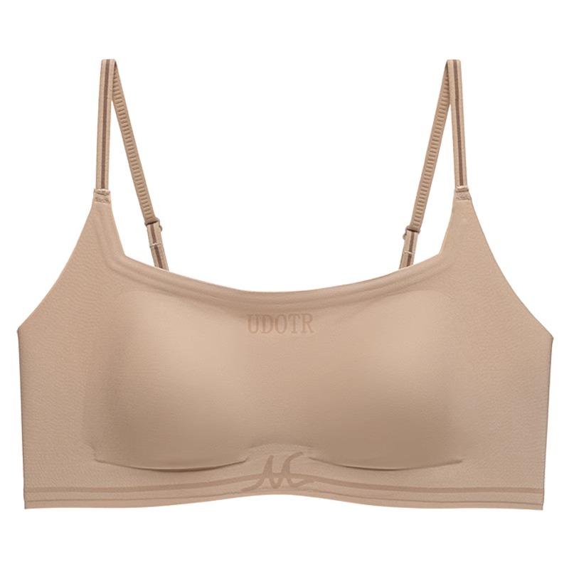 

Nude Seamless Compression Bra with Thin Double Straps and Slimming Effect S тілесний
