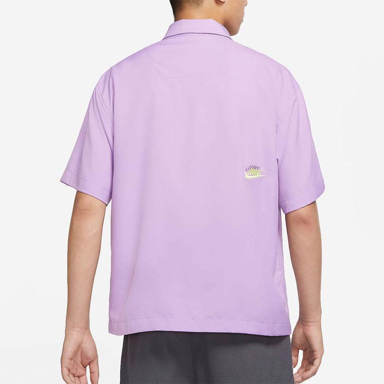 Nike Limited Edition Sports Casual Breathable Short Sleeve Shirt Men Tops Purple DM7925-589