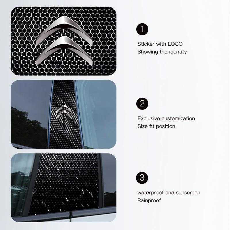 Car Emblem Center Pillar Sticker Auto Door Decorative Stickers For Citroen C1 DS3 C2 C3 Vts C4 Saxo C4L C5 C6 C8 Xsara C3-XR