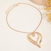 Exaggerated Big Hollow Out Heart Pendants Necklace for Women Trendy Ladies Accessories On Neck 2026 Fashion Jewelry Female Gifts