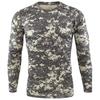 Men's Outdoor Camouflage Warrior Hunting Sports Long Sleeve Fashion Loose Round Neck T-shirt Top Military Tactics