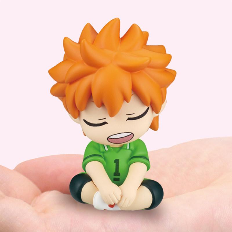 4Pcs/Set Haikyuu V5 Shoulder-To-Shoulder Sleeping Figure Cute Hinata Shoyo Kageyama Tobio Anime Model Ornament Gashapon Toy Gift
