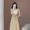 Large size women's clothing gentle wind dress women's summer new fat sister looking thin, covering the stomach over the knee long skirt