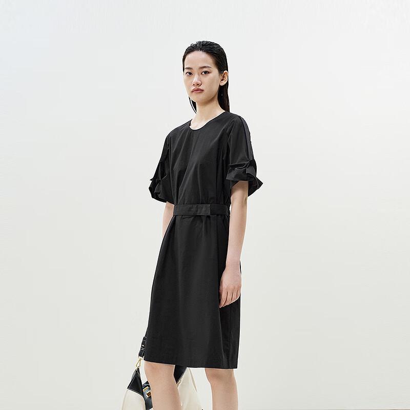 LESS 2025 Summer Mid-length Short-sleeved Dress