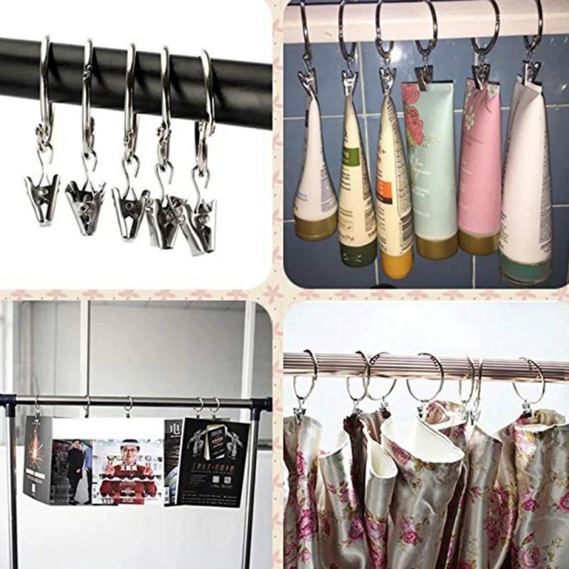 50 Stück Gardinenringe Clips Metall Dekorativ Rostfrei Vorhang Fenstervorhang Aufhängehaken Aufhängekleiderbügel