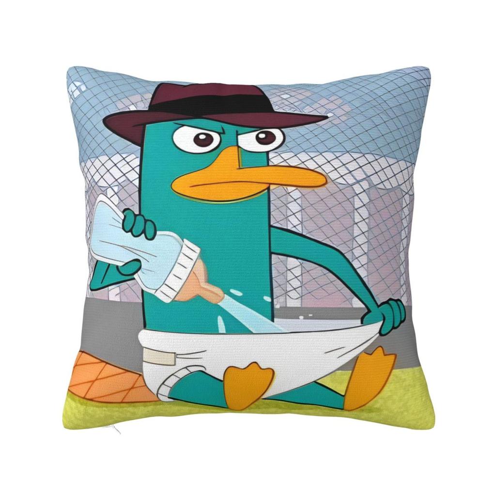 Perry The Platypus Pillow Case P-Phineas and F-FerbS Cushion Cover Soft Design Funny Pillowcases For Sofa Home Decorative