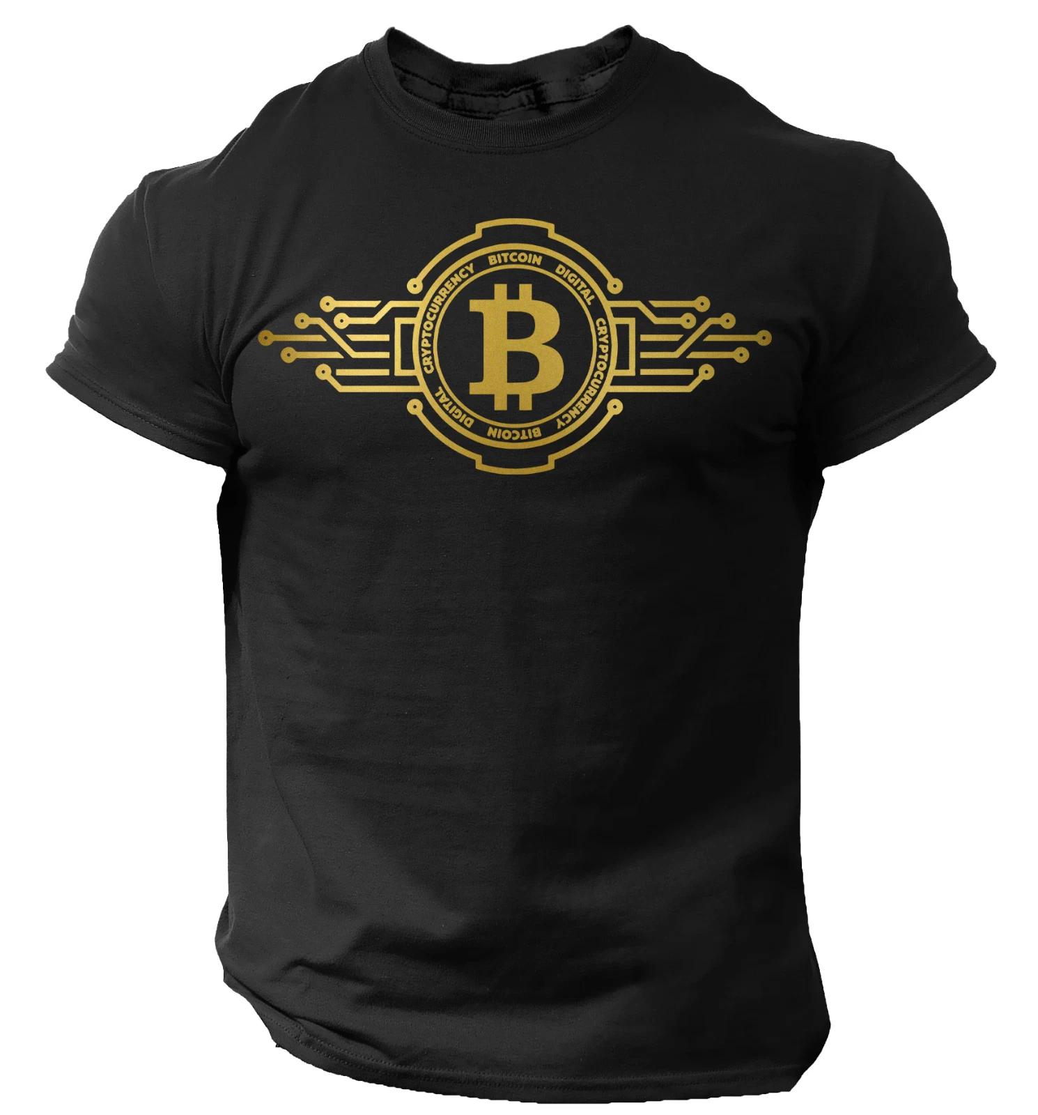 Bitcoin T-Shirt Crypto Currency Traders Gold Coin Black Shirt 2XL