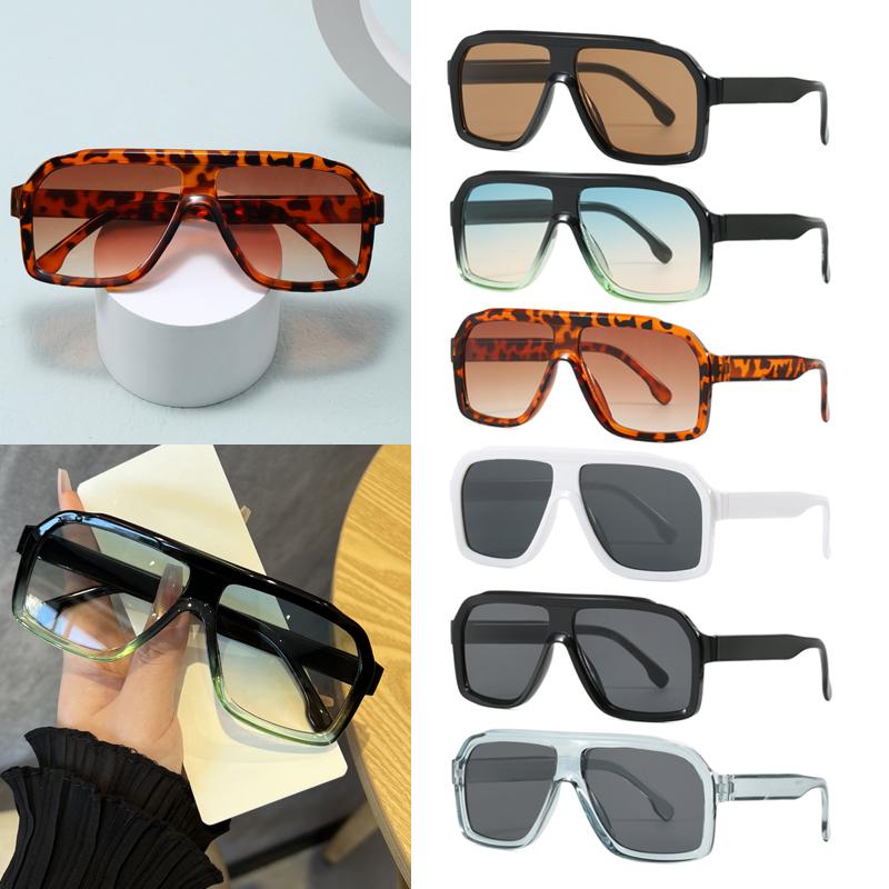 6pcs Oversized Square Sunglasses Women Men Thick Frame Brand Eyewear Fashion Chic Polygon Sun Glasses Black Shades