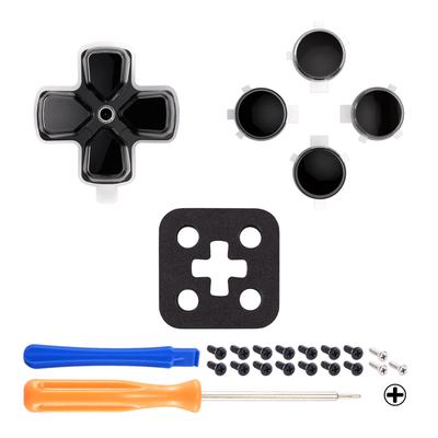 eXtremeRate Custom Replacement Dpad Action Buttons Without Text Directional Key Face Buttons for Controllers Two-tone Engraving,