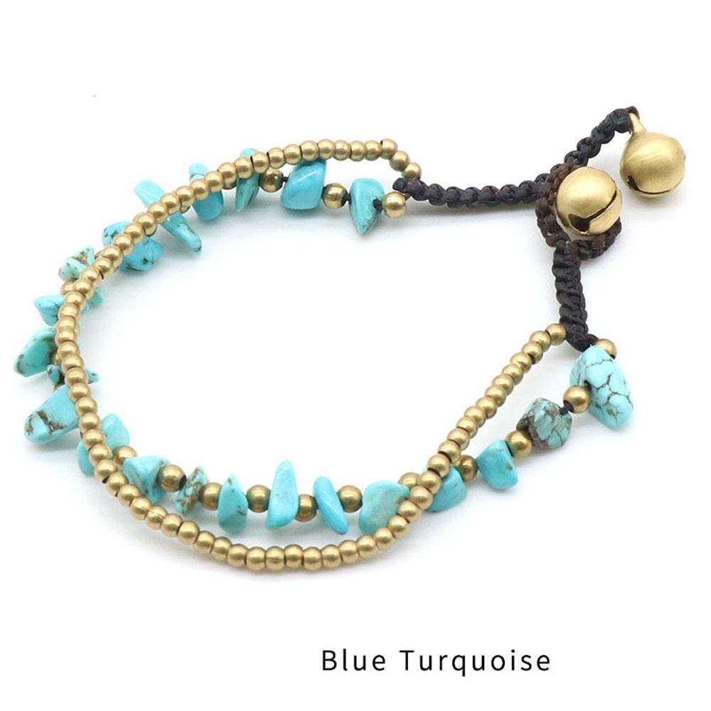 1 szt. Bransoletki z koralików z kamieni naturalnych w stylu bohemy, z kamieni kruszonych, dla kobiet i mężczyzn, do noszenia na co dzień, biżuteria, prezenty na święta, 18-18,5 cm