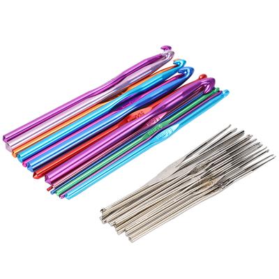 30 Piezas Ganchos de Crochet de Aluminio Multicolor Tejido DIY Manualidad Hilo Aguja de Coser para Regalo de Mamá