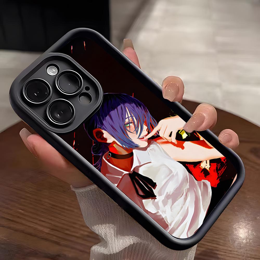 Reze Chainsaw Anime Phone Case For IPhone 17 Pro Max 15 Pro 16 14 Plus 12 13 Mini 11 Pro Shockproof Soft Cover