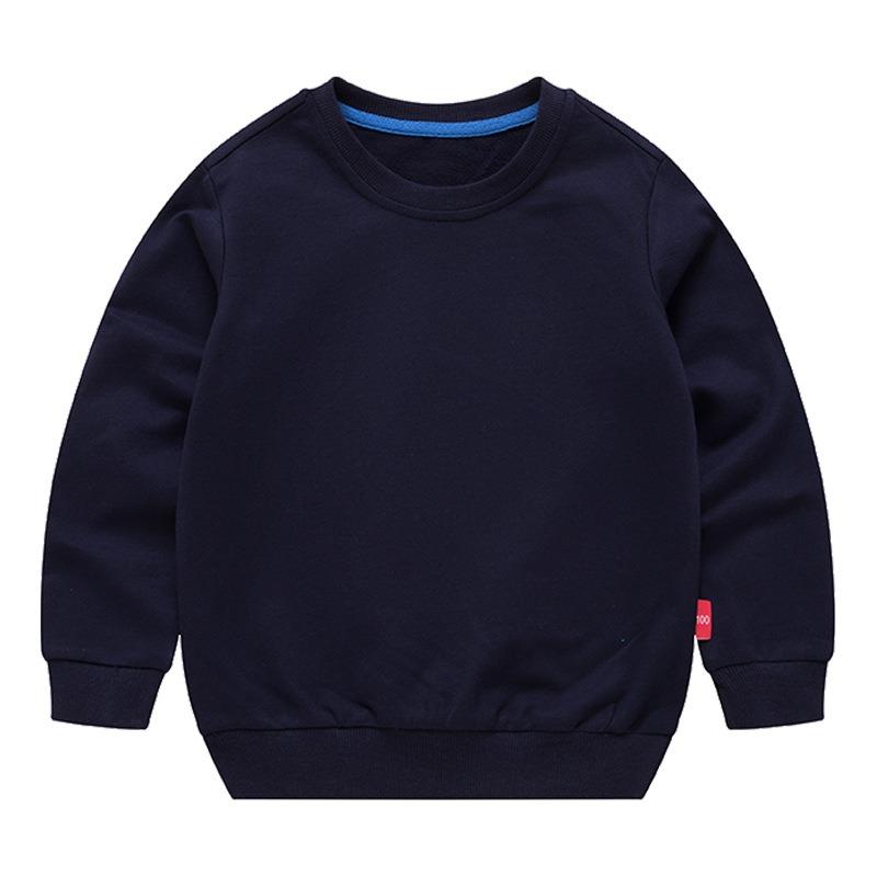 

Весна и осень, новый детский однотонный свитер с круглым вырезом и длинными рукавами 150cm темно-синий