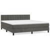 3141552 vidaXL Bed Base and Mattress Dark Grey 160x200cm Velvet
