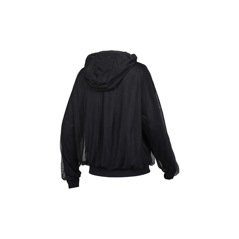 Adidas Windbreaker Hooded Casual Sports Jacket Women Outerwear Black FK3522