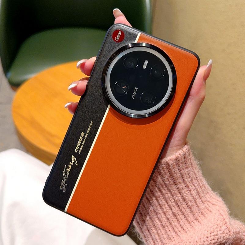 

Ночная Молния Флуоресцентная Линия Двухпигментный Кожаный Чехол Для Huawei Mate 70 Pro + Mate70 Pro Mate 60 Pro Защитная Крышка для Объектива Huawei Mate 60 Pro+ оранжевый