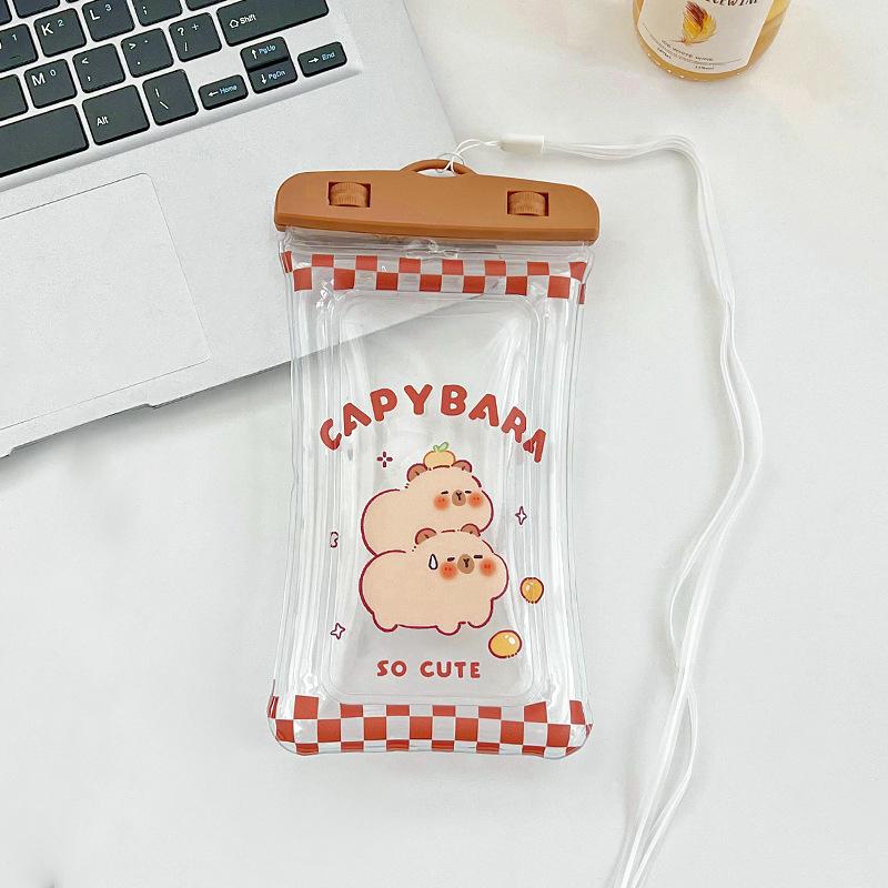 

Водонепроницаемый чехол для мобильного телефона с изображением капибары и сенсорным экраном, герметичный чехол для телефона с защитным чехлом для дайвинга со шнурком