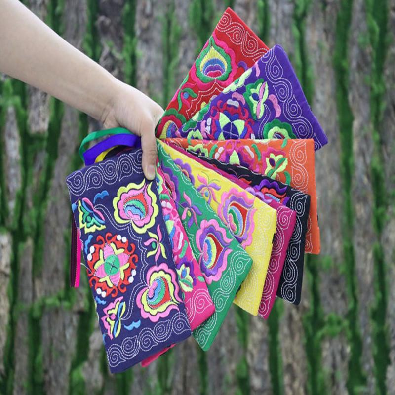 Women Ethnic Handmade Embroidered Wristlet Clutch Bag Vintage Purse Wallet With Elegant Detailing