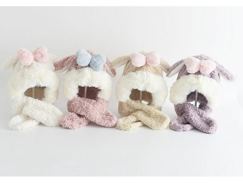 Dziecięcy pluszowy zestaw czapka-szalik z postaciami z bajek - Ciepły, wiatroszczelny, do ochrony na zewnątrz zimą